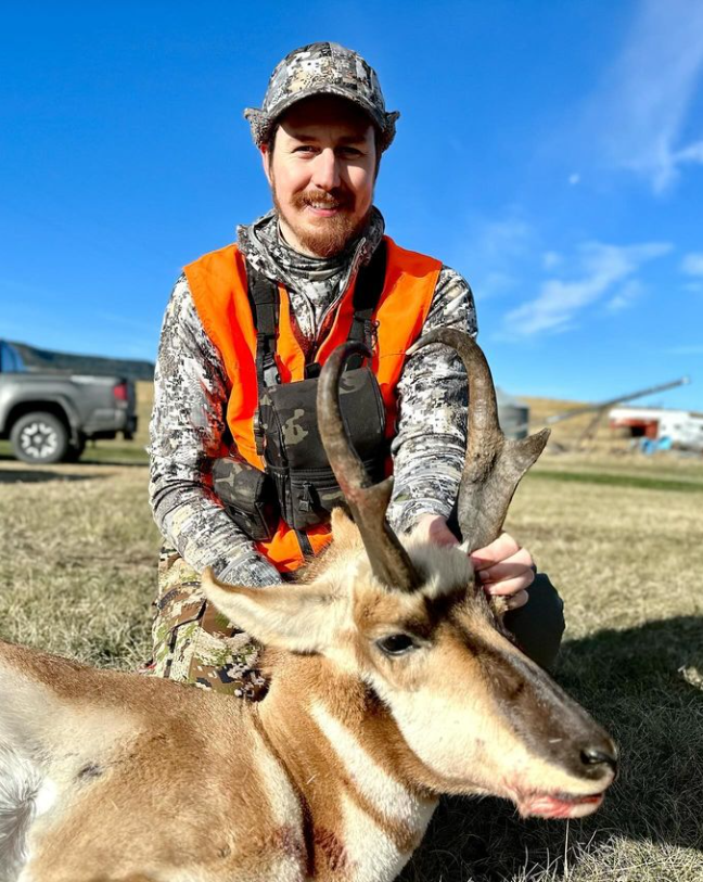 Cody Baha with a pronghorn